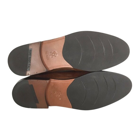 Handmade Italian Mens Brown Leather Loafers Tassel 15EEE DiMitri - Picture 10 of 14